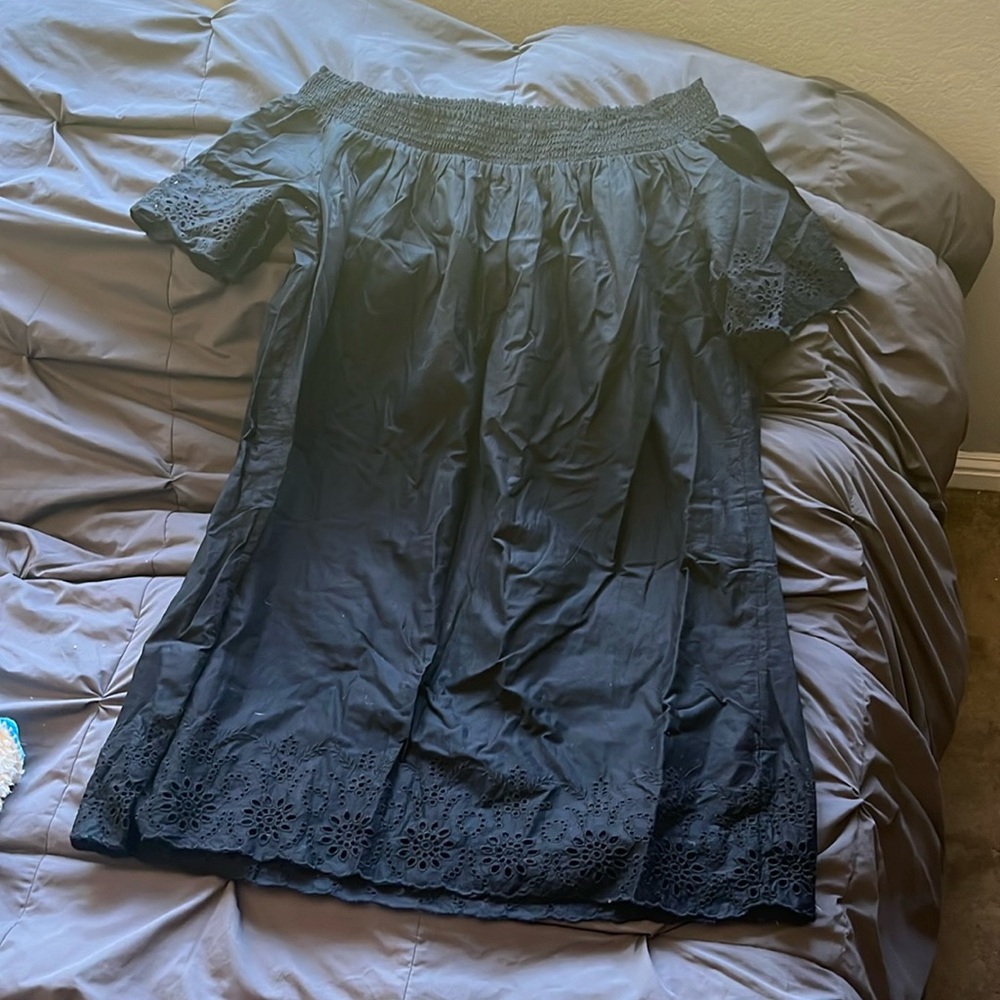 Old Navy Black Off Shoulder Eyelet Detail Dress Size 2x Plus